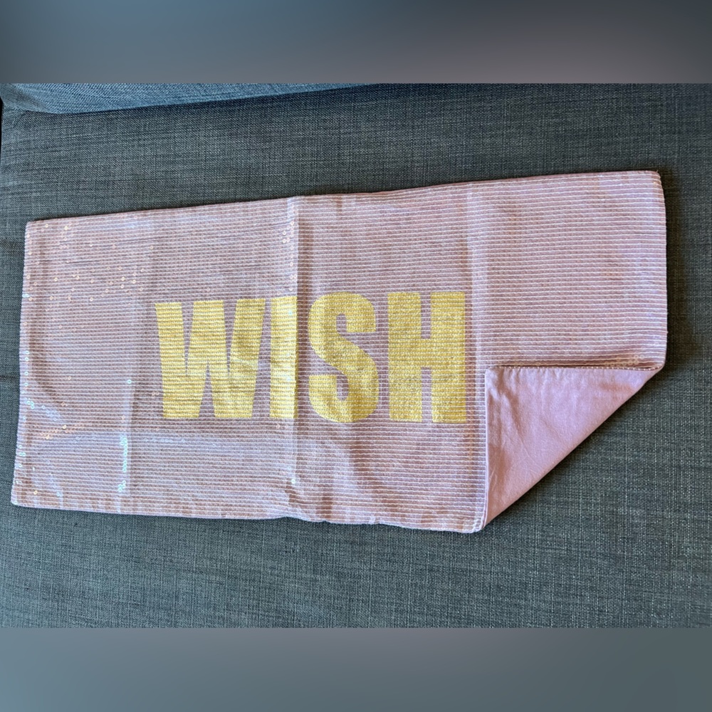 Pottery Barn Kids “Wish” Lavender and Gold Sequin Pillow Cover